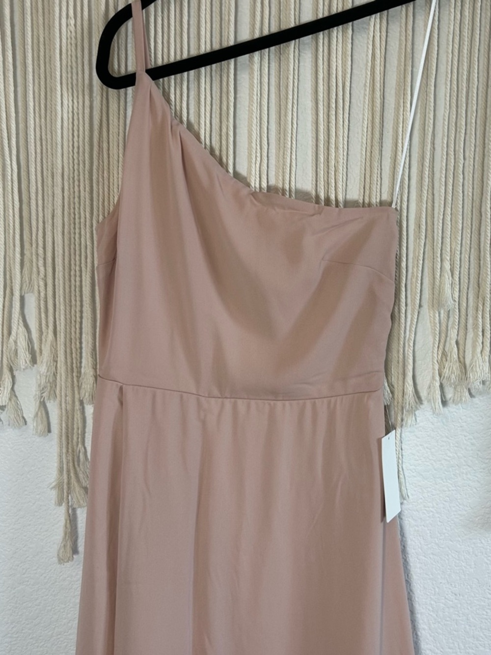 SHOW ME YOUR MUMU Shannon One Shoulder Dress Dusty Blush Crisp Bridesmaid Sz S - Picture 8 of 16